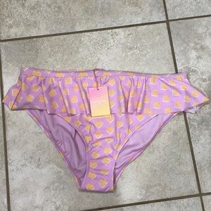 NWT! Stoney Clover Lane x Target Purple Hearts Ruffle Bikini Bottoms 1X